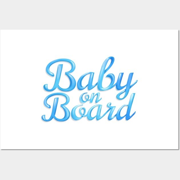 Baby on Board - Blue Wall Art by Rowena Aitken